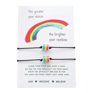 The Greater Your Storm The Brighter Your Rainbow Positive Affirmation Bracelet